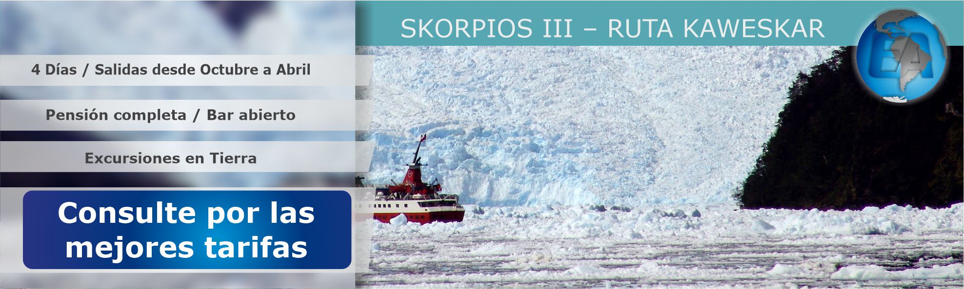 Fiordos Chilenos ruta Kaweskar